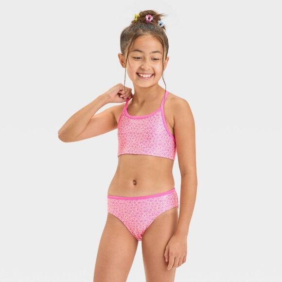 Cat & Jack ~ Girl’s Pink Leopard Spot Bikini Set ~ UPF 50+ UV Protection ~ XL 14 - Picture 5 of 8